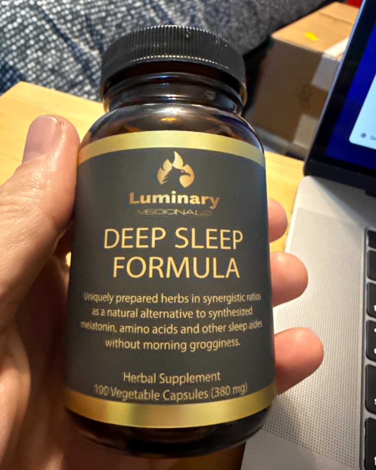 Deep Sleep Formula bottle and label details